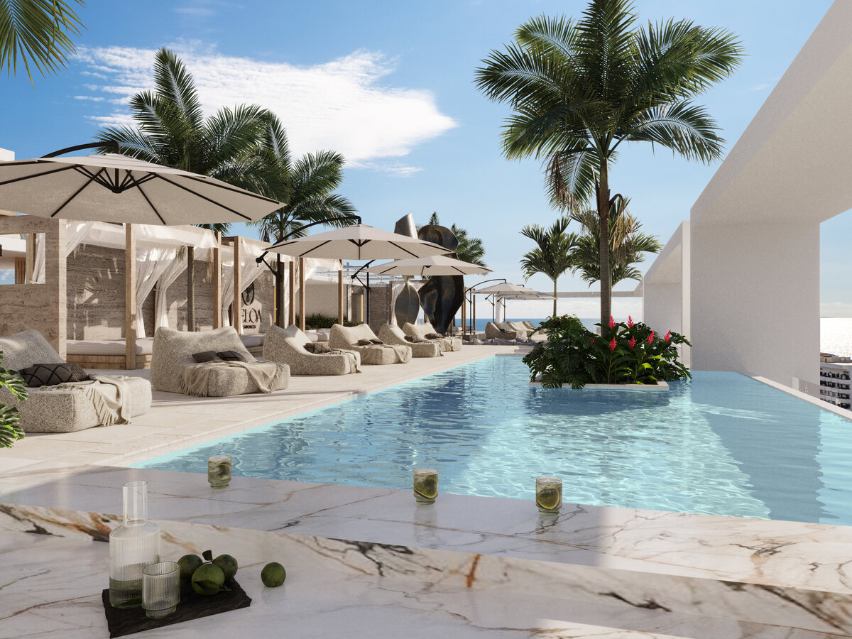 Velōa Residences rooftop pool and sun terrace