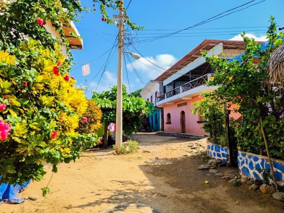 A colorful lane in a small village on the Banderas Bay coast